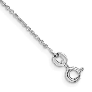 Sterling Silver Rhodium-plated 1mm Cable Chain Anklet - Larson Jewelers