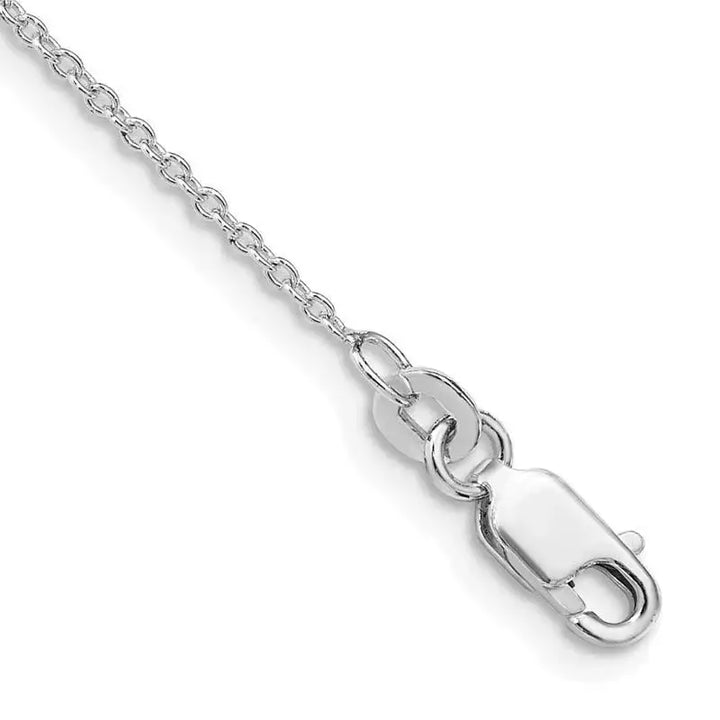 Sterling Silver Rhodium-plated 1.25mm Cable Chain Anklet - Larson Jewelers