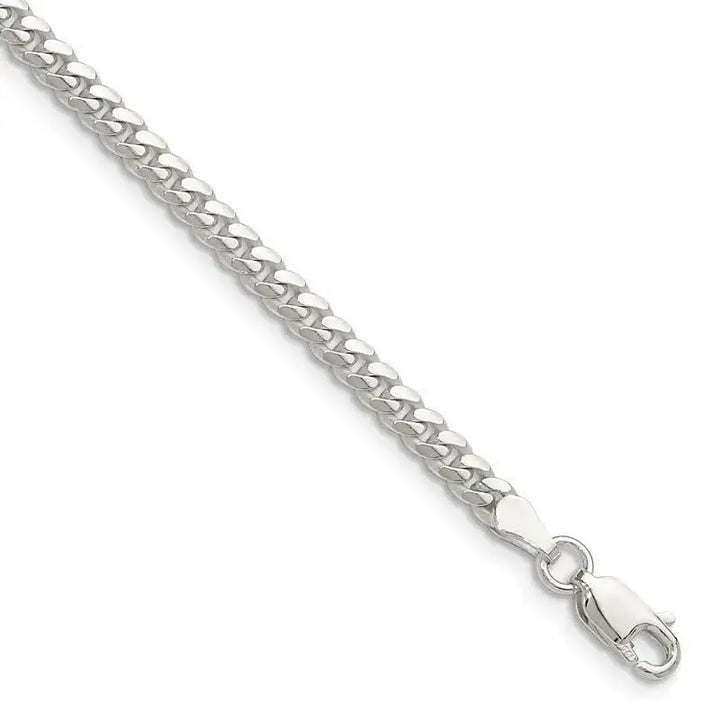 Sterling Silver Polished 3.4mm Domed Curb Chain Bracelet - Larson Jewelers