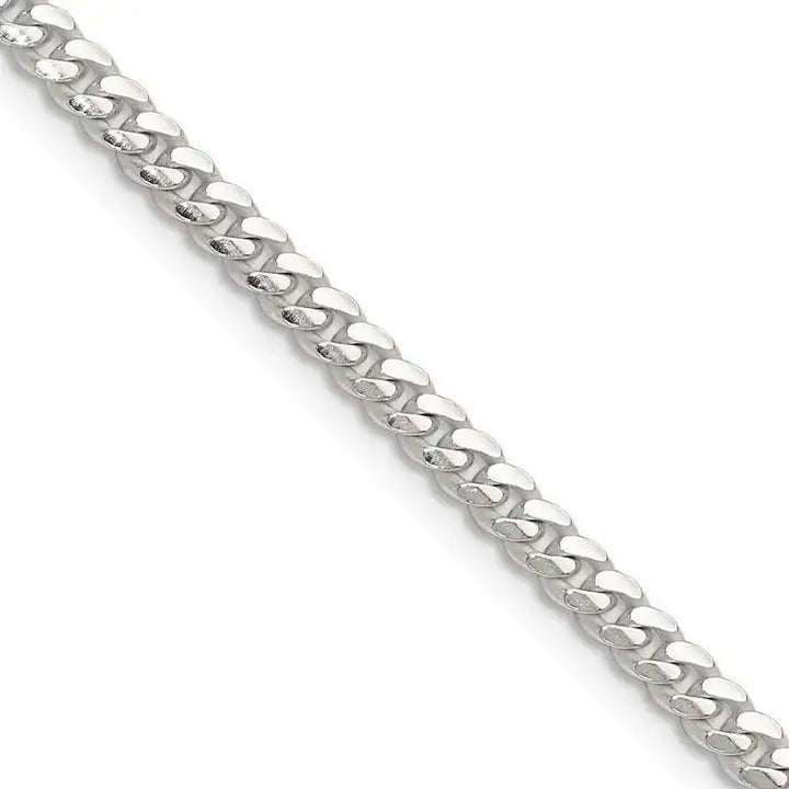 Sterling Silver Polished 3.4mm Domed Curb Chain Necklace - Larson Jewelers