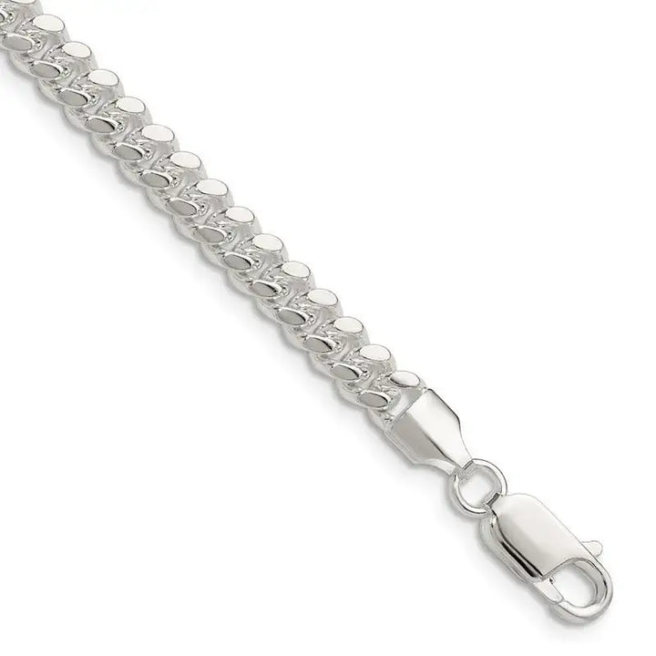 Sterling Silver Polished 5.7mm Domed Curb Chain Bracelet - Larson Jewelers