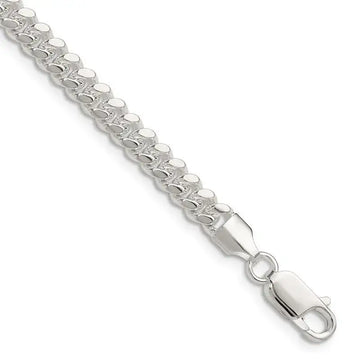 Sterling Silver Polished 5.7mm Domed Curb Chain Bracelet - Larson Jewelers