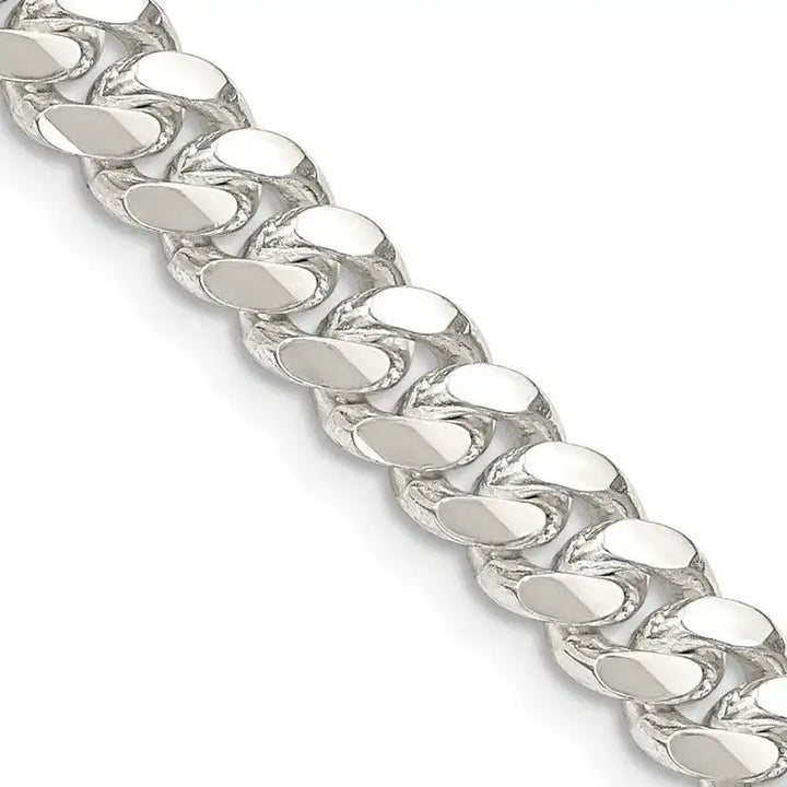 Sterling Silver 6.4mm Polished Domed Curb Chain Necklace - Larson Jewelers