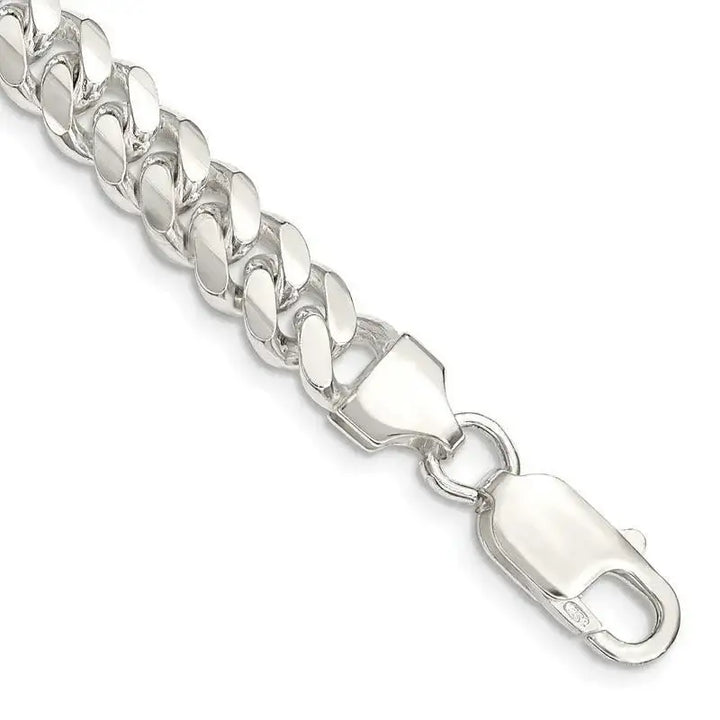 Sterling Silver 7.25mm Polished Domed Curb Chain Bracelet - Larson Jewelers