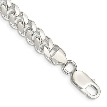 Sterling Silver 7.8mm Polished Domed Curb Chain Bracelet - Larson Jewelers