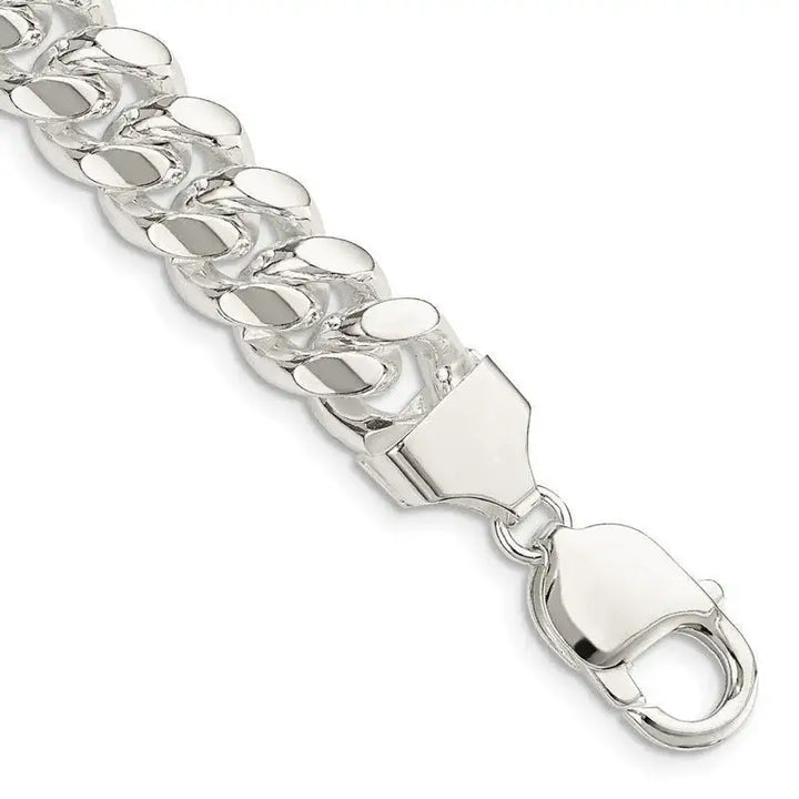 Sterling Silver 10.5mm Polished Domed Curb Chain Bracelet - Larson Jewelers