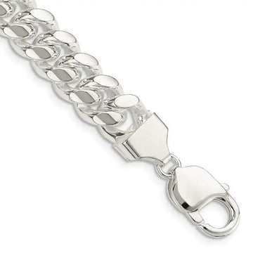 Sterling Silver 10.5mm Polished Domed Curb Chain Bracelet - Larson Jewelers