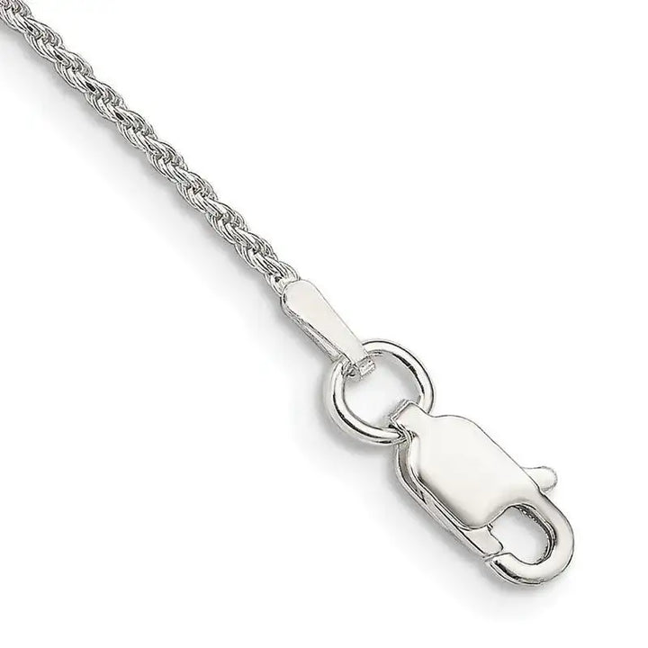 Sterling Silver 1.1mm Diamond-cut Rope Chain Anklet - Larson Jewelers