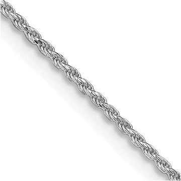 Sterling Silver Rhodium-plated 1.1mm Diamond-cut Rope Chain Necklace w/4in ext. - Larson Jewelers