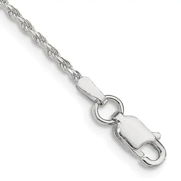 Sterling Silver 1.5mm Diamond-cut Rope Chain Bracelet - Larson Jewelers