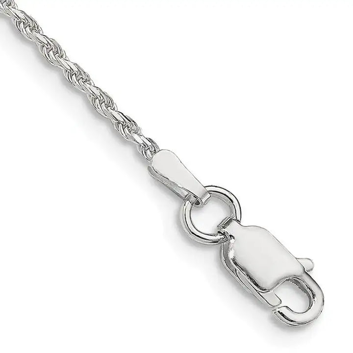 Sterling Silver 1.5mm Diamond-cut Rope Chain Bracelet - Larson Jewelers