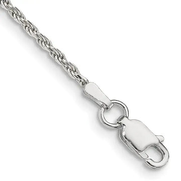 Sterling Silver 1.7mm Diamond-cut Rope Chain Anklet - Larson Jewelers