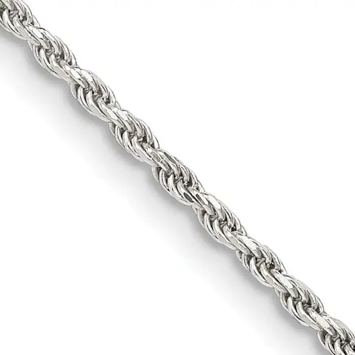 Sterling Silver 1.7mm Diamond-cut Rope Chain Necklace w/2in ext. - Larson Jewelers