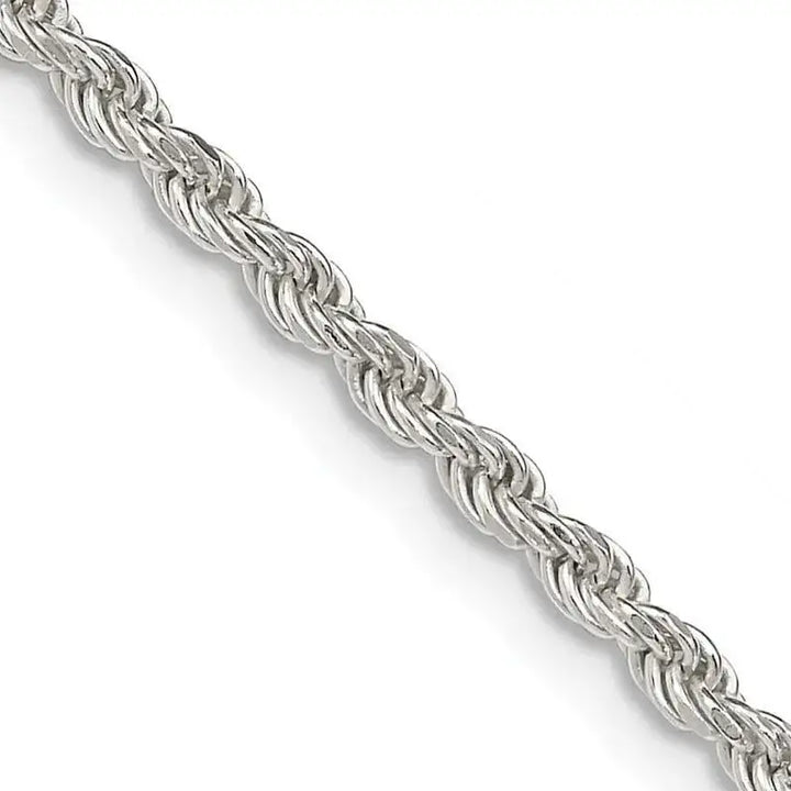 Sterling Silver 2.25mm Diamond-cut Rope Chain Necklace w/2in ext. - Larson Jewelers