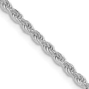 Sterling Silver Rhodium-plated 2.25mm Diamond-cut Rope Chain Necklace - Larson Jewelers