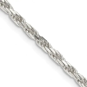 Sterling Silver 2.5mm Diamond-cut Rope Chain Necklace w/4in ext. - Larson Jewelers