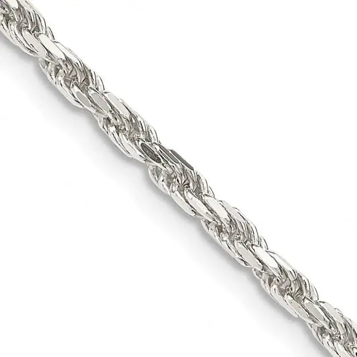 Sterling Silver 2.5mm Diamond-cut Rope Chain Necklace w/2in ext. - Larson Jewelers