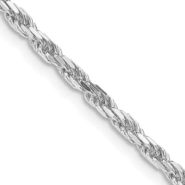 Sterling Silver Rhodium-plated 2.5mm Diamond-cut Rope Chain Necklace - Larson Jewelers