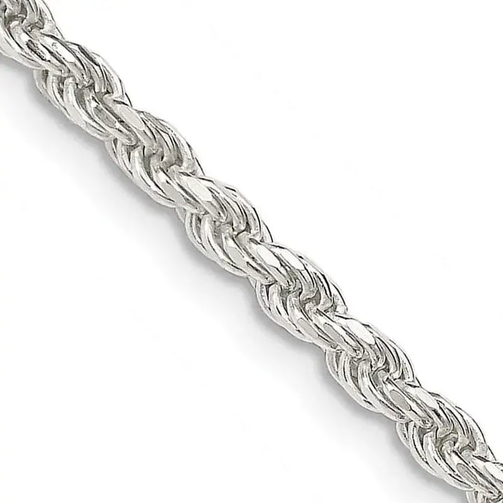Sterling Silver 2.75mm Diamond-cut Rope Chain Necklace - Larson Jewelers