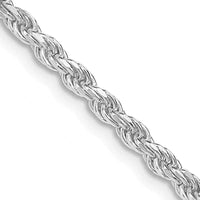 Collier chaîne en argent sterling plaqué rhodium de 2,75 mm avec diamants