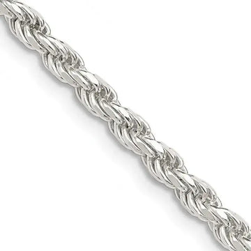 Sterling Silver 3mm Diamond-cut Rope Chain Necklace - Larson Jewelers