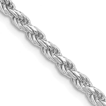 Sterling Silver Rhodium-plated 3mm Diamond-cut Rope Chain Necklace - Larson Jewelers