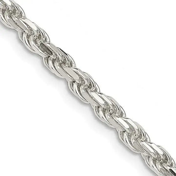 Sterling Silver 3.5mm Diamond-cut Rope Chain Necklace - Larson Jewelers