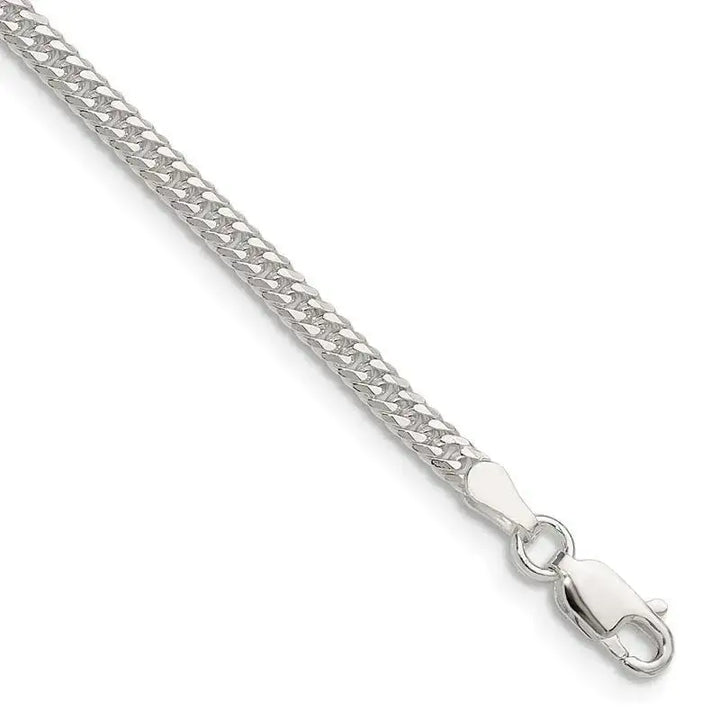 Sterling Silver Polished 3.0mm Double Diamond-cut Curb Chain Bracelet - Larson Jewelers