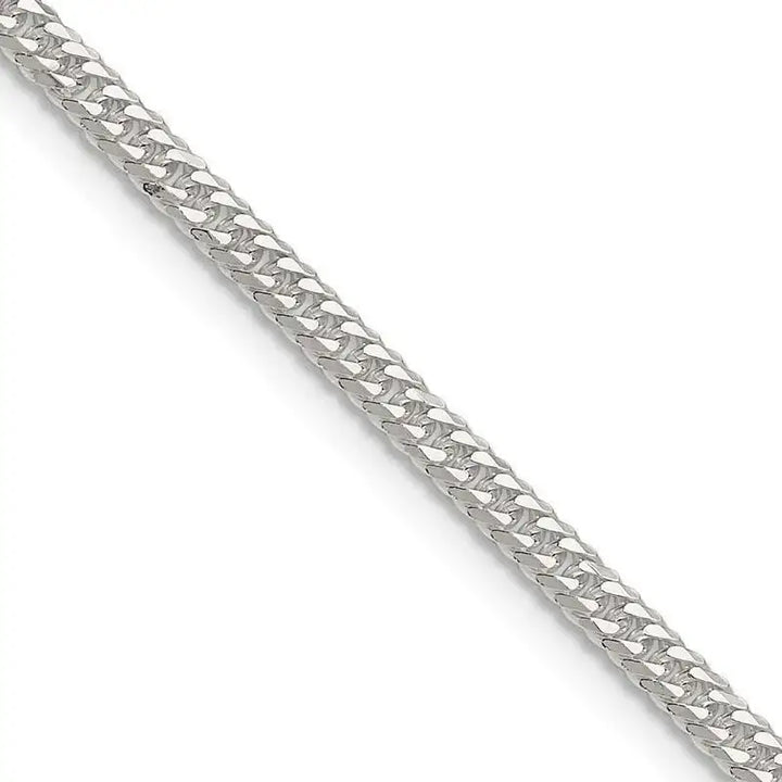 Sterling Silver Polished Double Diamond-cut Curb Chain Necklace - Larson Jewelers