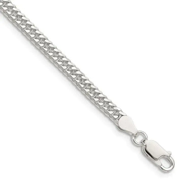 Sterling Silver Polished 3.9mm Double Diamond-cut Curb Chain Bracelet - Larson Jewelers