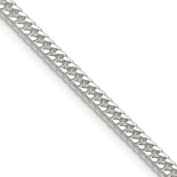Sterling Silver Polished 3.9mm Double Diamond-cut Curb Chain Necklace - Larson Jewelers