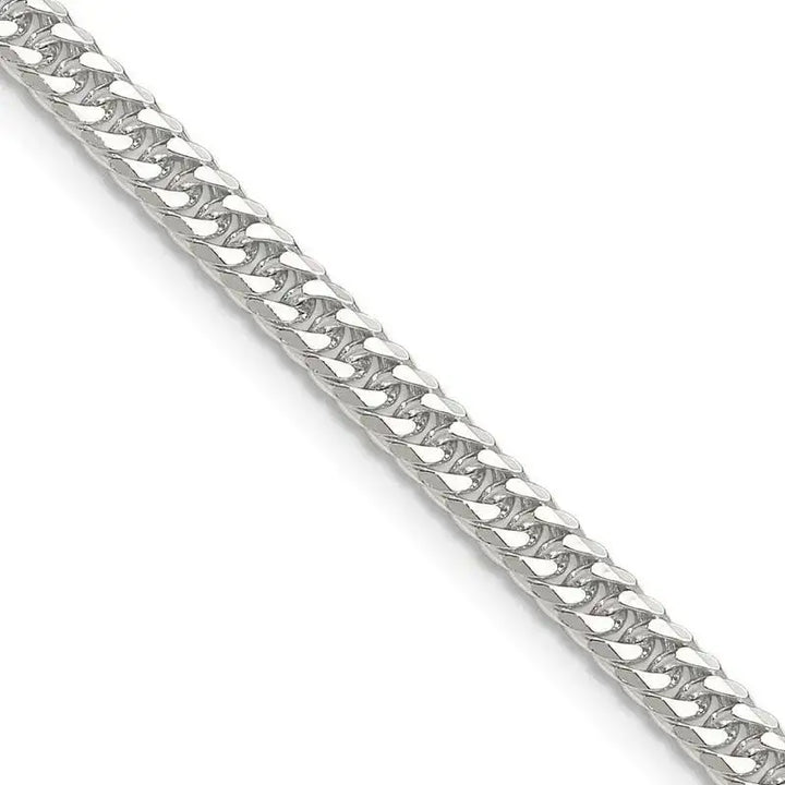 Sterling Silver Polished 3.9mm Double Diamond-cut Curb Chain Necklace - Larson Jewelers