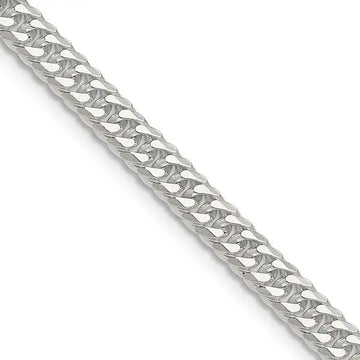 Sterling Silver Polished 4.8mm Double Diamond-cut Curb Chain Necklace - Larson Jewelers