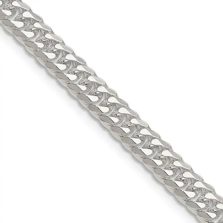 Sterling Silver Polished 5.7mm Double Diamond-cut Curb Chain Necklace - Larson Jewelers