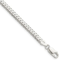 Bracelet à chaîne plate ovale double en argent sterling poli de 4,1 mm