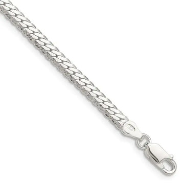 Sterling Silver Polished 4.1mm Double Oval Flat Chain Bracelet - Larson Jewelers