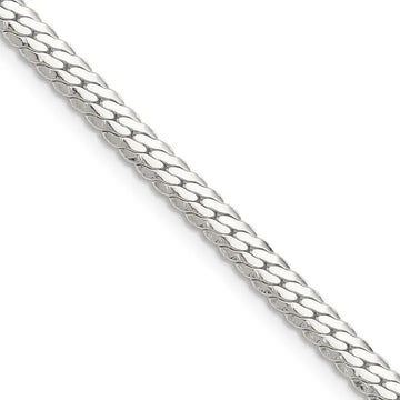 Sterling Silver Polished 4.1mm Double Oval Flat Chain Necklace - Larson Jewelers