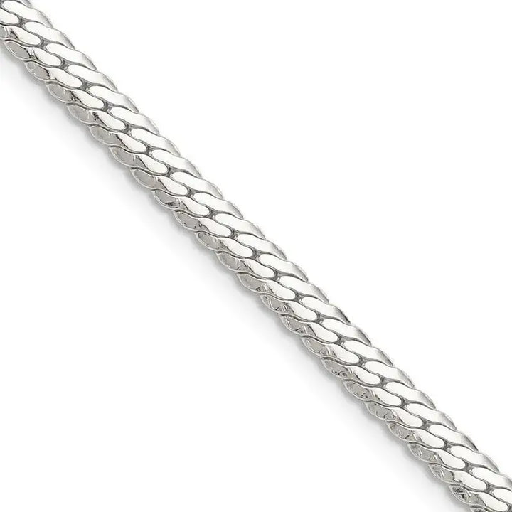 Sterling Silver Polished 4.1mm Double Oval Flat Chain Necklace - Larson Jewelers