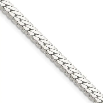 Sterling Silver Polished 5.1mm Double Oval Flat Chain Necklace - Larson Jewelers