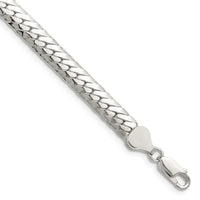 Bracelet à chaîne plate ovale double en argent sterling poli de 6,25 mm