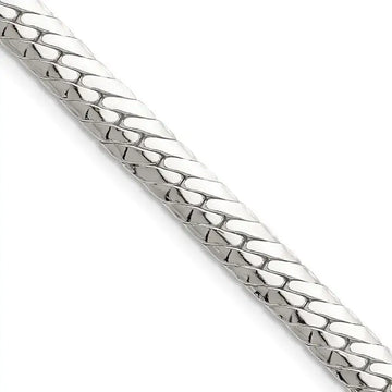 Sterling Silver Polished 6.25mm Double Oval Flat Chain Necklace - Larson Jewelers