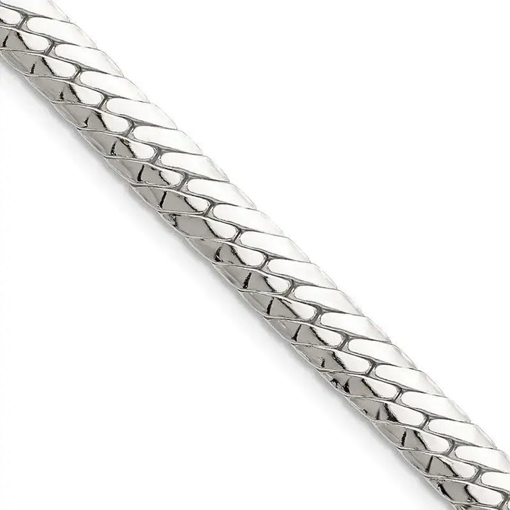 Sterling Silver Polished 6.25mm Double Oval Flat Chain Necklace - Larson Jewelers