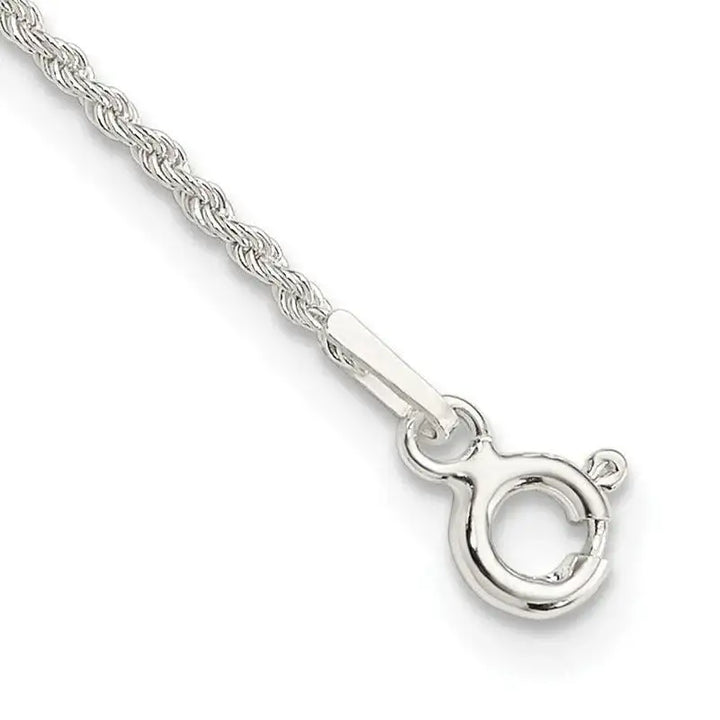 Sterling Silver 1.3mm Solid Rope Chain Bracelet - Larson Jewelers
