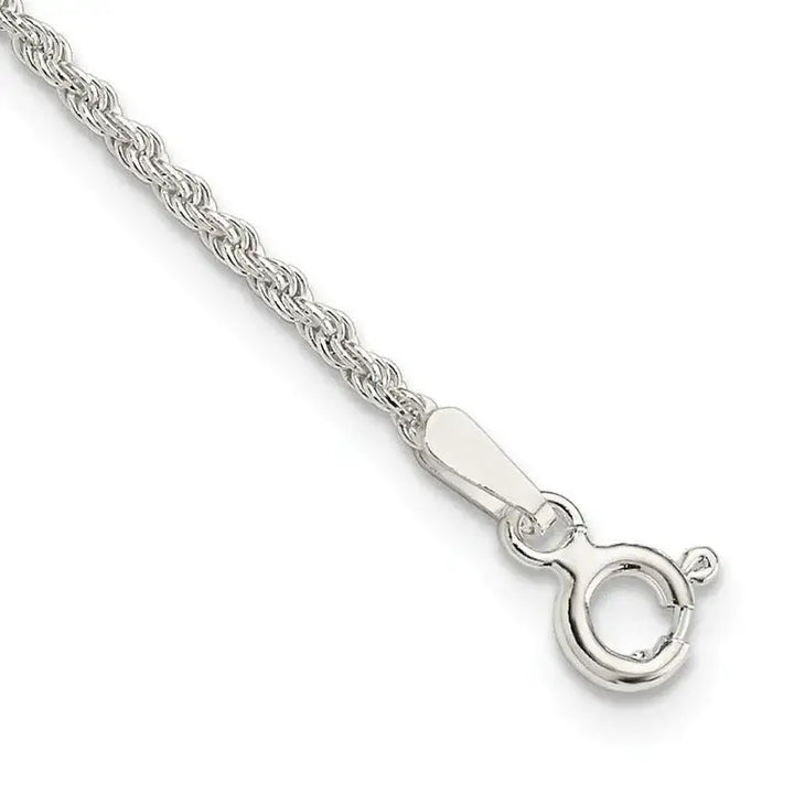 Sterling Silver 1.5mm Solid Rope Chain Anklet - Larson Jewelers