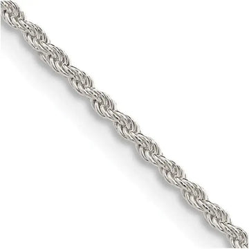 Sterling Silver 1.5mm Solid Rope Chain Necklace - Larson Jewelers