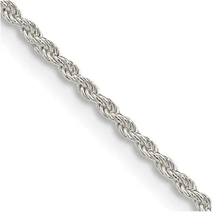 Sterling Silver 1.5mm Solid Rope Chain Necklace - Larson Jewelers