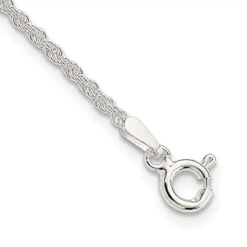 Sterling Silver 1.8mm Solid Rope Chain Bracelet - Larson Jewelers