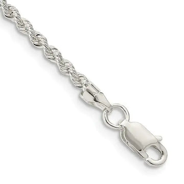 Sterling Silver 2.3mm Solid Rope Chain Anklet - Larson Jewelers
