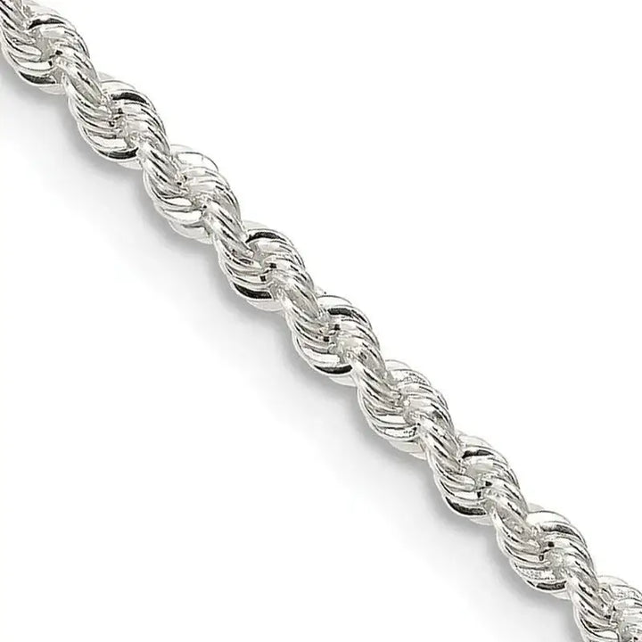 Sterling Silver 2.3mm Solid Rope Chain Necklace - Larson Jewelers