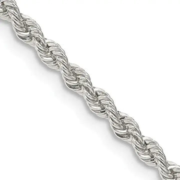 Sterling Silver 2.5mm Solid Rope Chain Necklace - Larson Jewelers